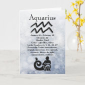 Astrologie Sign Aquarius Horoscope Zodiac Kaart (Gele Bloem)
