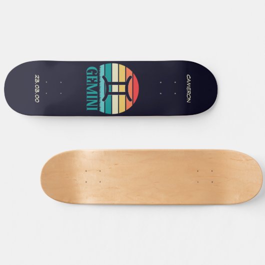 Astrologie Skateboard met Gemini Symbool (Horizontaal)