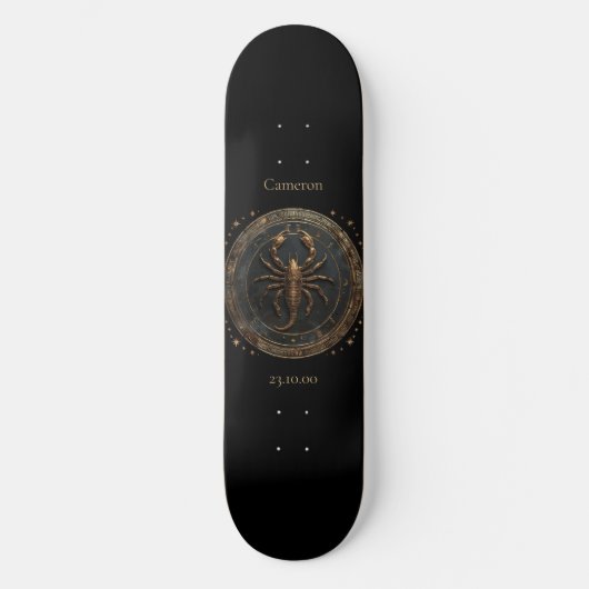 Astrologie Skateboard met Schorpioen Symbool (Voorkant)