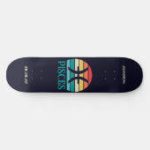 Astrologie Skateboard met Vissen Symbool (Horizontaal)