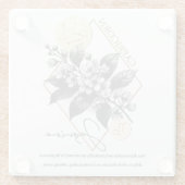 Astrologie/Steenbok Zodiac Sign Bloem Jasmijn Glazen Onderzetter (Achterkant)