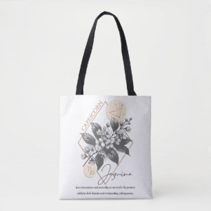 Astrologie/Steenbok Zodiac Sign Bloem Jasmijn Tote Bag
