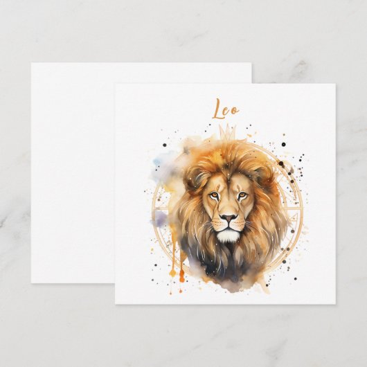 Astrologie sterrenbeeld van Leo in de waterverf Kaart (Voorkant / Achterkant)