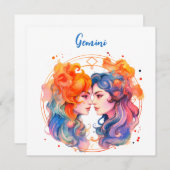 Astrologie sterrenbeeld van Tweelingen in de water Kaart (Voorkant / Achterkant)