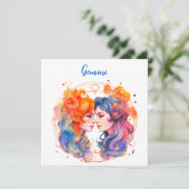 Astrologie sterrenbeeld van Tweelingen in de water Kaart (Staand voorkant)