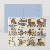  astrologie sterrenbeelden kunst feestdagenkaart (Voorkant / Achterkant)