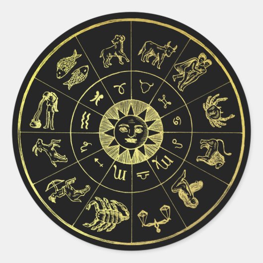 astrologie sterrenbeelden ronde sticker (Voorkant)