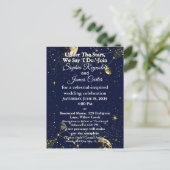 Astrologie & Sterrennacht Thema | hemelse bruiloft Feestdagenkaart (Staand voorkant)