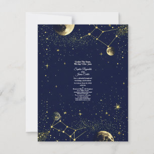 Astrologie & Sterrennacht Thema hemelse bruiloft RSVP Kaartje