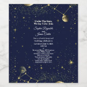 Astrologie & Sterrennacht Thema | hemelse bruiloft Wijn Etiket (Enkel label)