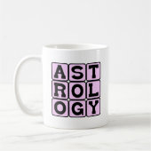 Astrologie, studie van de sterrenbeelden koffiemok (Links)