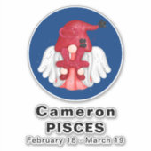 Astrologie Teken Angel 8-inch vinylSticker Sticker (Voorkant)