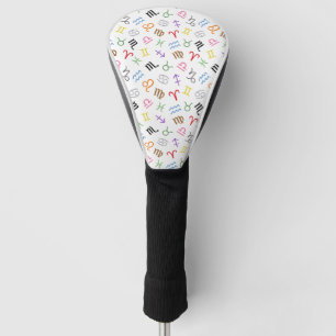 Astrologie Teken Symbolen Patroon Color+White Golfheadcover
