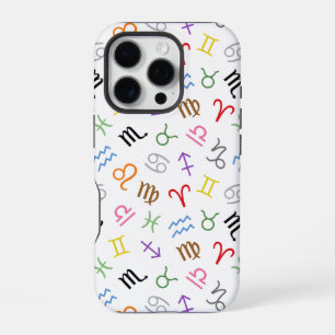 Astrologie Teken Symbolen Patroon Color+White iPhone 16 Pro Hoesje
