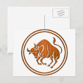 Astrologie Teken van de Rood Taurus Zodiac Bull Briefkaart (Voorkant / Achterkant)