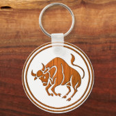 Astrologie Teken van de Rood Taurus Zodiac Bull Sleutelhanger (Voorkant)