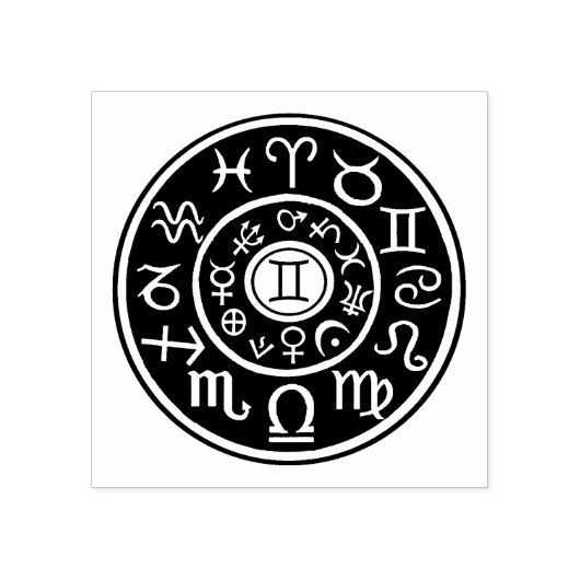 Astrologie Tweeling Ontwerp Rubber Stamp Rubberstempel (Afrduk)