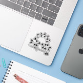 astrologie van Floral Libra Sticker (Laptop met iPhone)