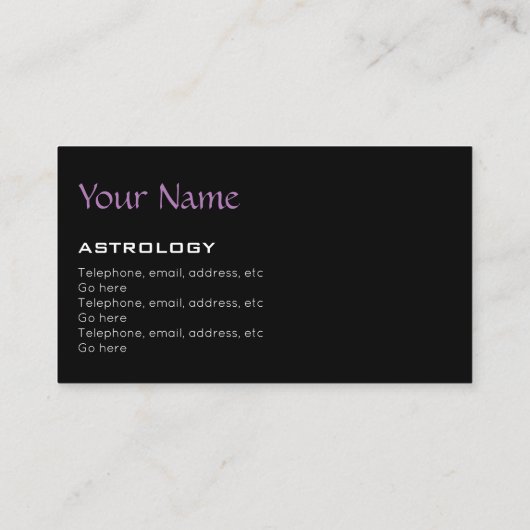 Astrologie Visitekaartjes (Achterkant)