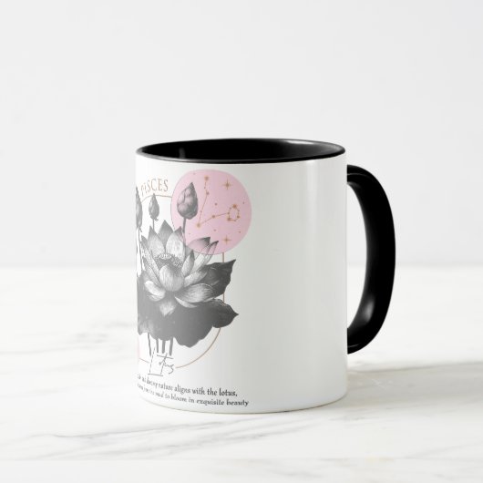 Astrologie/Vissen sterrenbeeld Bloem Lotus Mok (Voorkant rechts)