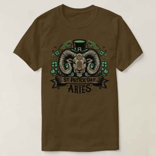 Astrologie voor Ram Verjaardag op St Patrick's Day T-shirt (Design voorkant)