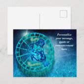 Astrologie Waterman Horoscoop Personaliseer Berich Aankondigingskaart (Voorkant / Achterkant)