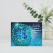 Astrologie Waterman Horoscoop Personaliseer Berich Aankondigingskaart (Staand voorkant)