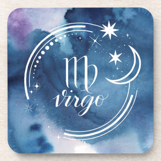 Astrologie waterverf - Virgo Bier Onderzetter (Voorkant)