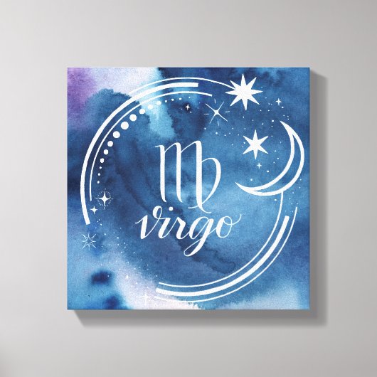 Astrologie waterverf - Virgo Canvas Afdruk (Voorkant)