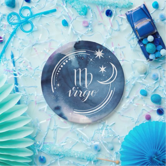 Astrologie waterverf - Virgo Papieren Bordje (Feest)