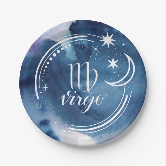 Astrologie waterverf - Virgo Papieren Bordje (Voorkant)