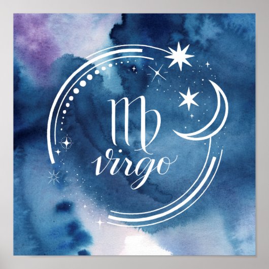 Astrologie waterverf - Virgo Poster (Voorkant)