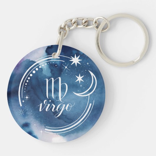 Astrologie waterverf - Virgo Sleutelhanger (Achterkant)