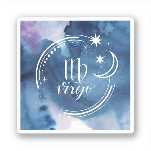 Astrologie waterverf - Virgo Sticker (Voorkant)