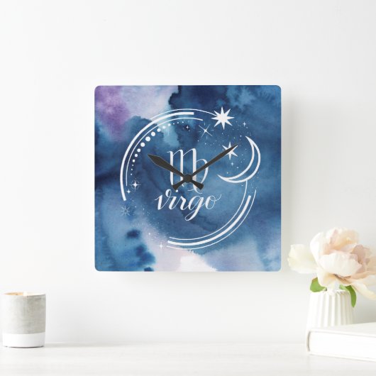 Astrologie waterverf - Virgo Vierkante Klok (Huis)