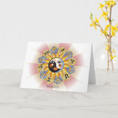 Astrologie Yin Yang Wenskaarten Kaart (Gele Bloem)