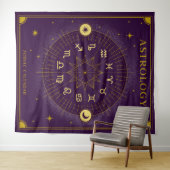 Astrologie Zodiac Calendar - Paars Wandkleed (In Situ (horizontaal))