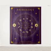 Astrologie Zodiac Calendar - Paars Wandkleed (Voorkant)