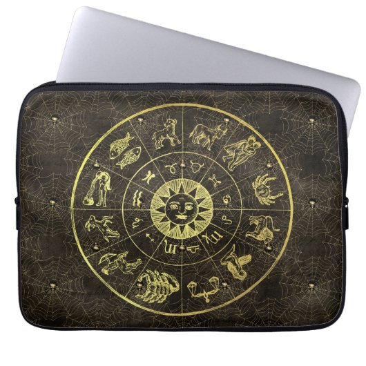  astrologie Zodiac en Cobweb magisch Laptop Sleeve (Voorkant)