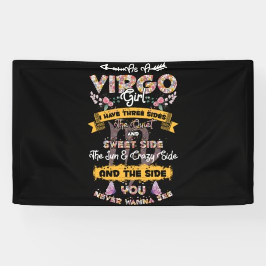 Astrologie Zodiac Floral Spandoek (Horizontaal)