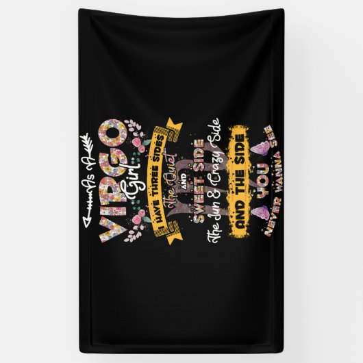 Astrologie Zodiac Floral Spandoek (Verticaal)