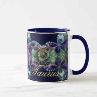 Astrologie Zodiac Sign Taurus the Bull Paars/Gold Mok