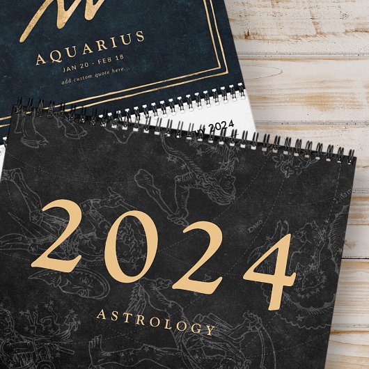 Astrologie Zodiac Signs Faux Gold Classic Kalender