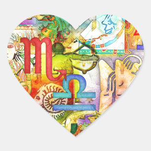 Astrologie Zodiac Symbolen en Tekenen Hart Sticker