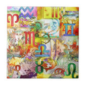 Astrologie Zodiac Symbolen en Tekenen Tegeltje (Voorkant)