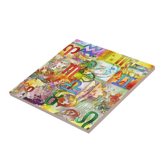 Astrologie Zodiac Symbolen en Tekenen Tegeltje (Zijkant)