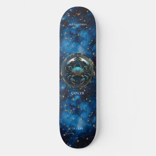 Astrologie Zodiac Teken Kanker Gepersonaliseerd Sk Persoonlijk Skateboard (Voorkant)