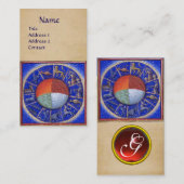 ASTROLOGIE, ZODIACALE SIGNS, VIER ELEMENTEN Astrol Visitekaartje (Voorkant / Achterkant)