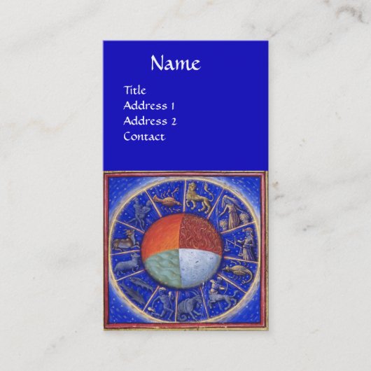 ASTROLOGIE, ZODIACALE SIGNS, VIER ELEMENTEN Astrol Visitekaartje (Voorkant)