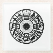  Astrologie Zodiawiel Glazen Onderzetter (Voorkant)